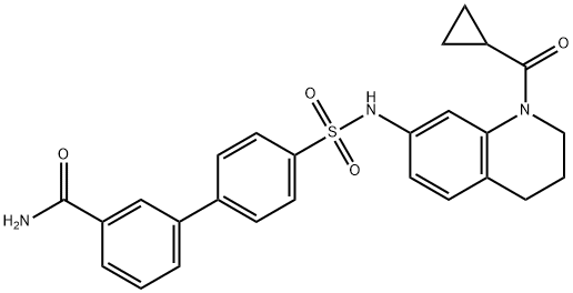 [1,1'-Biphenyl]-3-carboxamide, 4'-[[[1-(cyclopropylcarbonyl)-1,2,3,4-tetrahydro-7-quinolinyl]amino]sulfonyl]- Structure