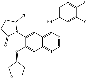Afatinib impurity 11/Des-(4-dimethylamino-2-en-1-oxo)butylamino 6-(5-Hydroxy-pyrrolidin-2-on-1-yl) Afatinib, 2223677-58-3, 结构式