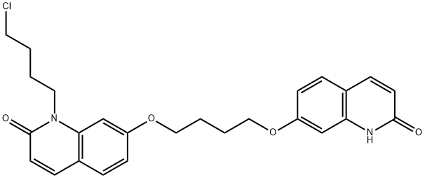 2(1H)-Quinolinone, 1-(4-chlorobutyl)-7-[4-[(1,2-dihydro-2-oxo-7-quinolinyl)oxy]butoxy]- 化学構造式