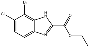 4-溴-5-氯-1H-苯并咪唑-2-甲酸乙酯, 2250023-38-0, 结构式