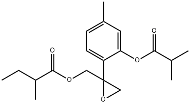 8,9-环氧-3-异丁酰-10-(2-甲基丁酰)百里草酚, 22518-07-6, 结构式