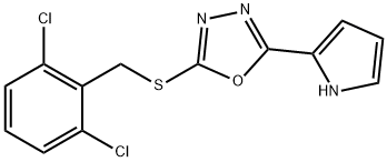 1,3,4-Oxadiazole, 2-[[(2,6-dichlorophenyl)methyl]thio]-5-(1H-pyrrol-2-yl)-|2-((2,6-二氯苄基)硫基)-5-(1H-吡咯-2-基)-1,3,4-恶二唑
