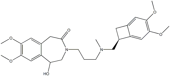 2H-3-Benzazepin-2-one, 3-[3-[[[(7S)-3,4-dimethoxybicyclo[4.2.0]octa-1,3,5-trien-7-yl]methyl]methylamino]propyl]-1,3,4,5-tetrahydro-5-hydroxy-7,8-dimethoxy-, 2253977-80-7, 结构式