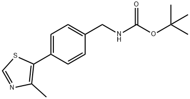 4-(4-甲基噻唑-5-基)苄基氨基甲酸叔丁酯, 2308507-34-6, 结构式