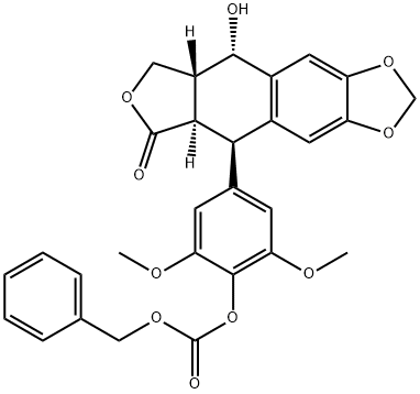 4''-(BENZYLOXYCARBONYL)-4''-DEMETHYLEPIPODOPHYLLOTOXIN Struktur