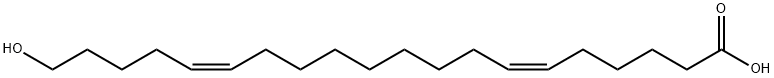 6,15-Eicosadienoic acid, 20-hydroxy-, (6Z,15Z)- Structure