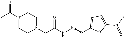 N'-[(5-Nitrofuran-2-yl)methylene]-4-acetyl-1-piperazineacetic acid hydrazide 结构式