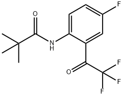 丙酰胺,N - 〔4 - 氟 - 2 - (2,2,2 - 三氟乙酰基)苯基] - 2,2 - 二甲基, 253668-35-8, 结构式