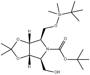 258834-89-8 5H-1,3-Dioxolo4,5-cpyrrole-5-carboxylic acid, 4-(1,1-dimethylethyl)dimethylsilyloxymethyltetrahydro-6-(hydroxymethyl)-2,2-dimethyl-, 1,1-dimethylethyl ester, (3aR,4R,6S,6aS)-