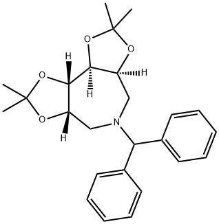 4H-Bis1,3dioxolo4,5-c:4,5-eazepine, 5-(diphenylmethyl)hexahydro-2,2,8,8-tetramethyl-, (3aS,6aS,9aS,9bS)- Struktur