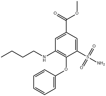 Benzoic acid, 3-(aminosulfonyl)-5-(butylamino)-4-phenoxy-, methyl ester Structure