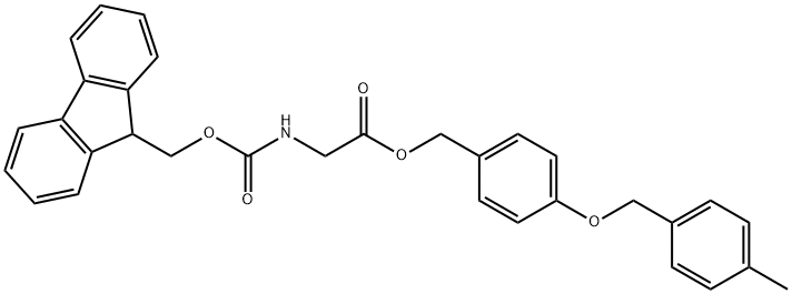 FMOC-甘氨酸,聚合物键合于王氏树脂,302912-51-2,结构式