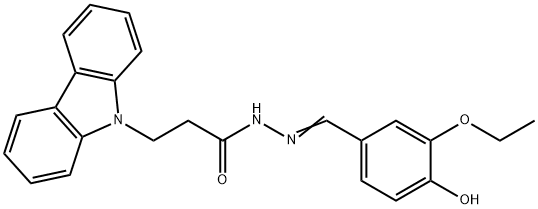 (E)-3-(9H-carbazol-9-yl)-N-(3-ethoxy-4-hydroxybenzylidene)propanehydrazide,314076-10-3,结构式