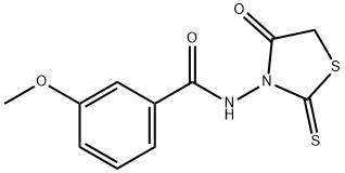 Benzamide, 3-methoxy-N-(4-oxo-2-thioxo-3-thiazolidinyl)- 化学構造式
