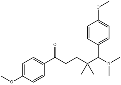 ω-(ジメチルアミノ)-4'-メトキシ-ω-(p-メトキシフェニル)-γ,γ-ジメチルバレロフェノン 化学構造式