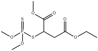 Butanedioic acid, 2-[(dimethoxyphosphinothioyl)thio]-, 4-ethyl 1-methyl ester Struktur