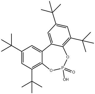 2,4,8,10-四叔丁基-6-羟基二苯并[D,F][1,3,2]二氧磷杂环庚烷 6-氧化物 结构式