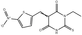 (5Z)-1-ethyl-5-[(5-nitrothiophen-2-yl)methylidene]-2-sulfanylidene-1,3-diazinane-4,6-dione Structure