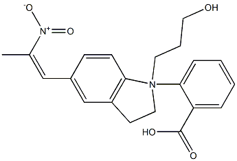 1H-Indole-1-propanol, 2,3-dihydro-5-(2-nitro-1-propen-1-yl)-, 1-benzoate Structure