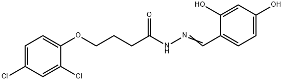 (E)-4-(2,4-dichlorophenoxy)-N-(2,4-dihydroxybenzylidene)butanehydrazide Structure