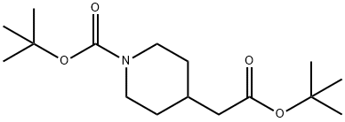 4-Piperidineacetic acid, 1-[(1,1-dimethylethoxy)carbonyl]-, 1,1-dimethylethyl ester Structure