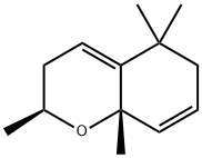 rel-3,5,6,8a-テトラヒドロ-2α*,5,5,8aα*-テトラメチル-2H-1-ベンゾピラン 化学構造式