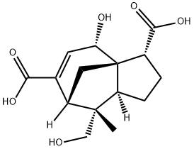 (3R,8aα)-2,3,4,7,8,8a-Hexahydro-4β-hydroxy-8β-(hydroxymethyl)-8α-methyl-1H-3aα,7α-methanoazulene-3β,6-dicarboxylic acid Struktur