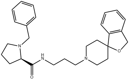 (2R)-1-(Phenylmethyl)-N-[3-(spiro[isobenzofuran-1(3H),4'-piperidin]-1-yl)propyl-2-pyrrolidinecarboxamide Structure