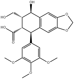 5,6,7,8-Tetrahydro-8β-hydroxy-7α-(hydroxymethyl)-5β-(3,4,5-trimethoxyphenyl)naphtho[2,3-d]-1,3-dioxole-6α-carboxylic acid Struktur