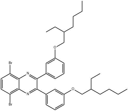 5,8‐dibroMo‐2,3‐bis(3‐(2‐
ethylhexyloxy)phenyl)qui
noxaline, 498572-73-9, 结构式