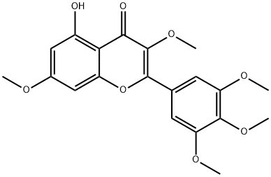 5-ヒドロキシ-3,3',4',5',7-ペンタメトキシフラボン 化学構造式