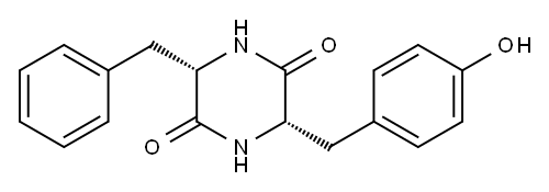 环(酪氨酸-苯丙氨酸)二肽, 5147-17-1, 结构式