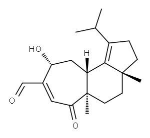 (3aR)-2,3,3a,4,5,5a,6,9,10,10aβ-Decahydro-9α-hydroxy-3a,5aα-dimethyl-1-isopropyl-6-oxocyclohept[e]indene-8-carbaldehyde 结构式