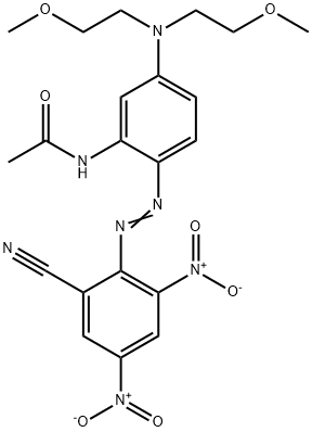 N-[5-[双(2-甲氧基乙基)氨基]-2-[(2-氰基-4,6-二硝基苯基)偶氮]苯基]-乙酰胺, 52583-35-4, 结构式