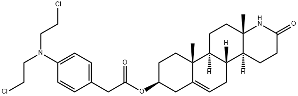 3-(((4-(bis(2-chloroethyl)amino)phenyl)acetyl)oxy)-17a-aza-D-homoandrost-5-en-17-one,53039-94-4,结构式