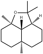 [2aS,5aα,8aα,8bβ,(-)]-デカヒドロ-2,2,5a,8a-テトラメチル-2H-ナフト[1,8-bc]フラン 化学構造式