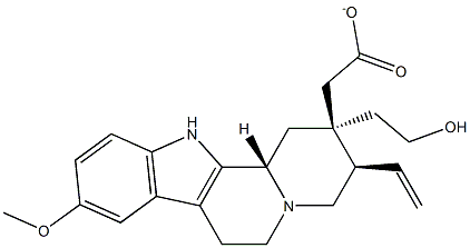 Corynan-17-ol, 18,19-didehydro-10-methoxy-, acetate (ester) Struktur