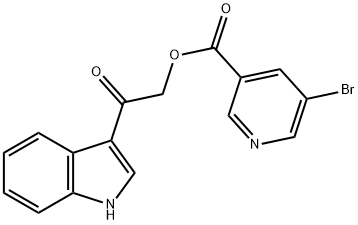 3-Pyridinecarboxylic acid, 5-bromo-, 2-(1H-indol-3-yl)-2-oxoethyl ester,561027-72-3,结构式