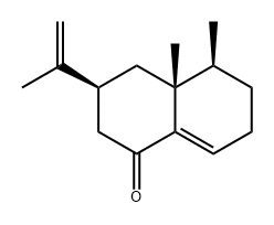 (3S)-3,4,4a,5,6,7-Hexahydro-4aβ,5β-dimethyl-3-isopropenylnaphthalen-1(2H)-one Struktur