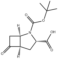 2-Azabicyclo[3.2.0]heptane-2,3-dicarboxylic acid, 6-oxo-, 2-(1,1-dimethylethyl) ester, (1R,3S,5R)- Structure