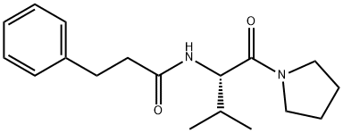 N-[(1S)-2-甲基-1-(1-吡咯烷羰基)丙基]-苯丙酰胺,566914-00-9,结构式