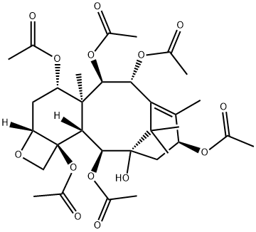 (2aR)-2a,3,4,4a,5,6,9,10,12,12aβ-デカヒドロ-4aα,8,13,13-テトラメチル-7,11β-メタノ-1H-シクロデカ[3,4]ベンゾ[1,2-b]オキセト-4α,5β,6α,9β,11α,12β,12bβ-ヘプタオール4,5,6,9,12,12b-ヘキサアセタート 化学構造式