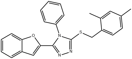 4H-1,2,4-Triazole,3-(2-benzofuranyl)-5-[[(2,4-dimethylphenyl)methyl]thio]-4-phenyl-(9CI) 结构式