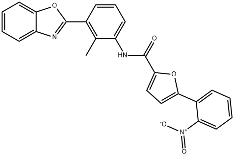 2-Furancarboxamide,N-[3-(2-benzoxazolyl)-2-methylphenyl]-5-(2-nitrophenyl)-(9CI),590396-00-2,结构式