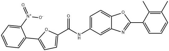 2-Furancarboxamide,N-[2-(2,3-dimethylphenyl)-5-benzoxazolyl]-5-(2-nitrophenyl)-(9CI),590396-54-6,结构式