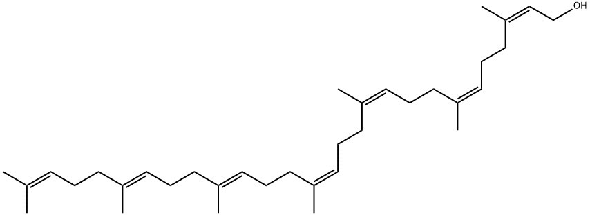 3,7,11,15,19,23,27-ヘプタメチル-2,6,10,14,18,22,26-オクタコサヘプタエン-1-オール 化学構造式