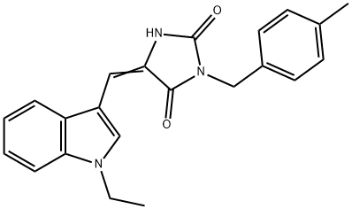 2,4-Imidazolidinedione,5-[(1-ethyl-1H-indol-3-yl)methylene]-3-[(4-methylphenyl)methyl]-(9CI) Struktur