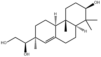 (1R)-1-[(2S,4aα,8aα)-2,3,4,4a,4b,5,6,7,8,8a,9,10-ドデカヒドロ-7β-ヒドロキシ-2,4bβ,8,8-テトラメチルフェナントレン-2-イル]-1,2-エタンジオール 化学構造式