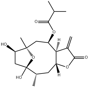 肿柄菊内酯A, 59979-61-2, 结构式