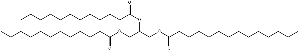 Tetradecanoic acid, 2,3-bis[(1-oxododecyl)oxy]propyl ester Struktur